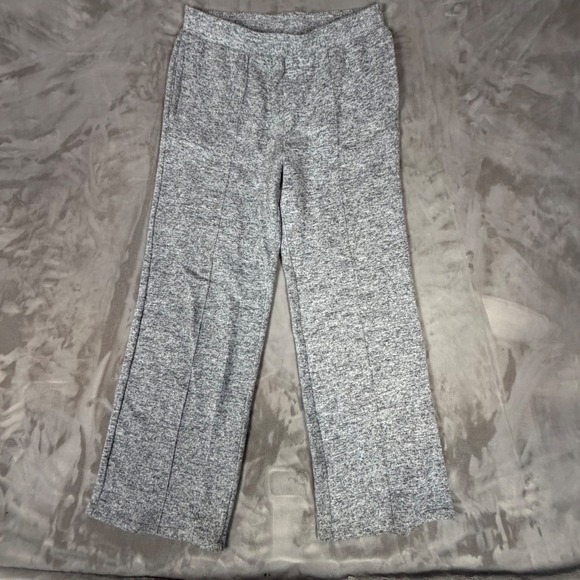 Ruby Rd. Pants - Ruby Rd Grey Marl Knit Wide Leg Pull On Lounge Pants Pintuck Front Womens Small